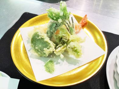 天ぷら（蕗の薹、コシアブラ、タラの芽、海老）　蕗味噌