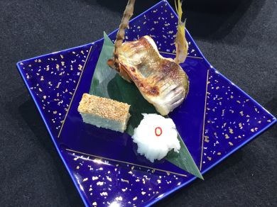 焼き物(魳の柚庵焼き、鶏松風、菊花蕪)