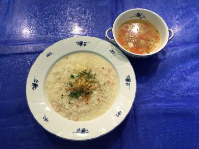 玉葱リゾット　ミネストローネ
