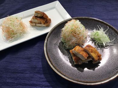 鶏の鍬焼き 山椒風味