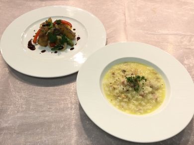 春リゾット　春野菜マリネ