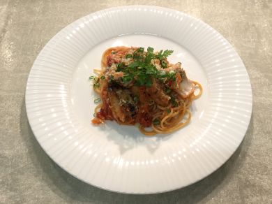鯵のトマトパスタ