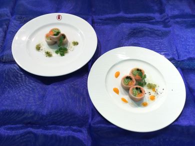 香味野菜サーモン巻き